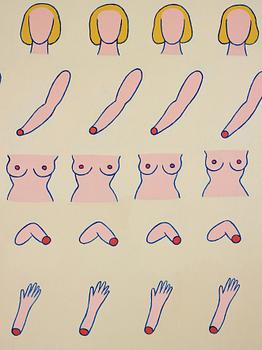 Marie-Louise Ekman, 'Seven heads, arms, breasts, joints and hands'.