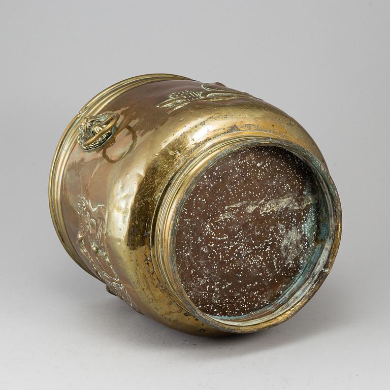 A 19th century brass flower pot.