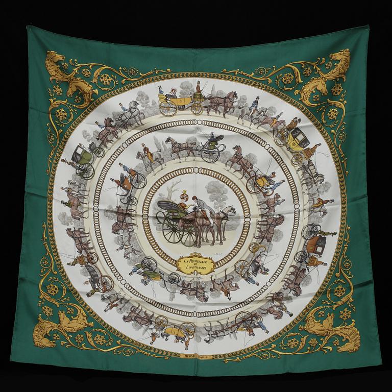 SCARF, siden, "La Promenade des longchamps", Philippe Ledoux, Hermès, Paris, 1900-talets fjärde kvartal.