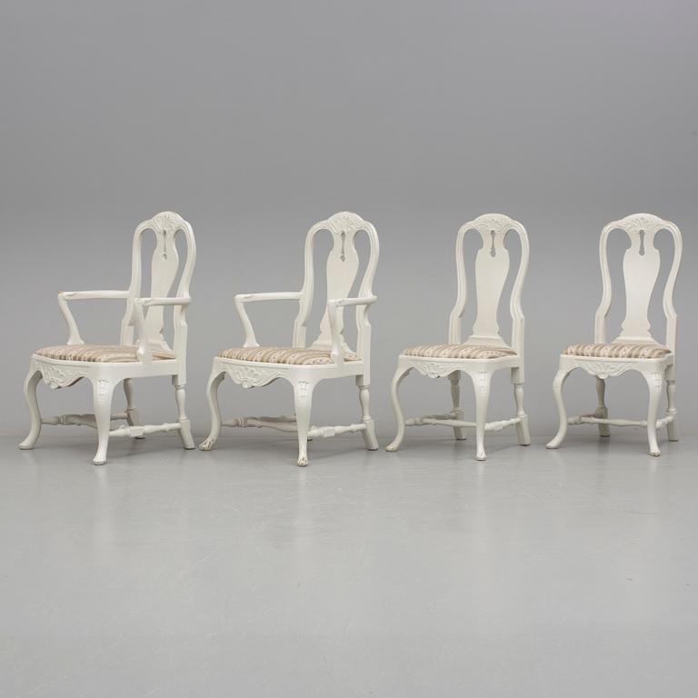 SALONGSGRUPP, 6 delar, Rokokostil, 1900-talets mitt.