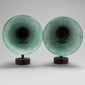 HANS-AGNE JAKOBSSON, a pair of 'Tratten' wall lights, Markaryd.