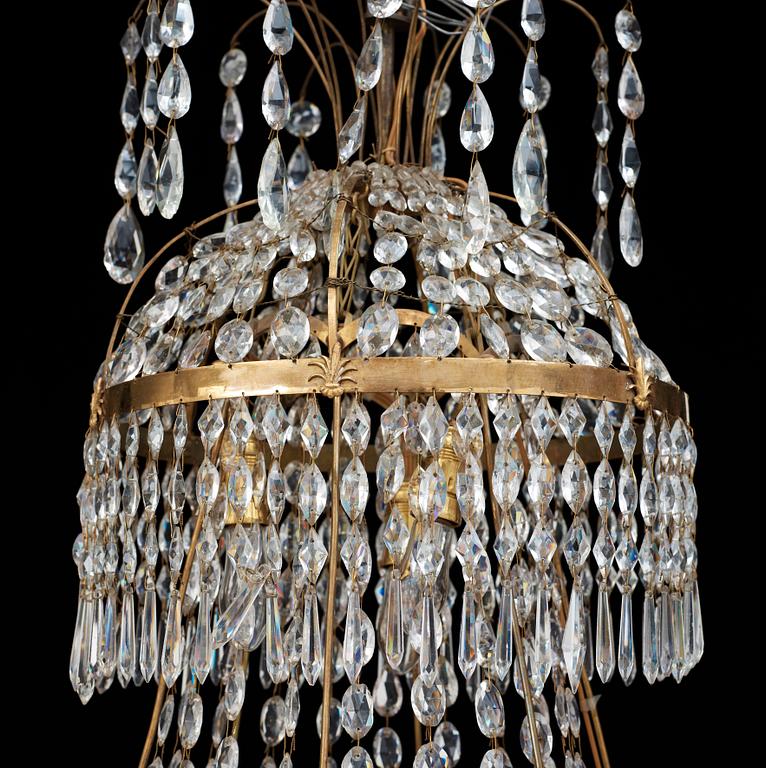 A late Gustavian circa 1800 twelve-light chandelier.