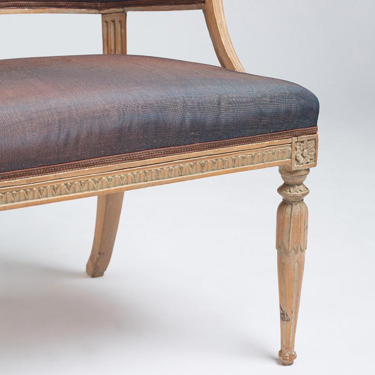 A late Gustavian armchair by A Hellman (master in Stockholm 179?-1825).