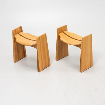 Gilbert Marklund, a pair of 'Jonte' pine stools, Furusnickarn, Sweden.