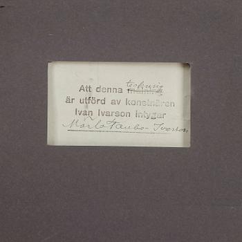 IVAN IVARSON, tillskriven, teckning, intygad a tergo.