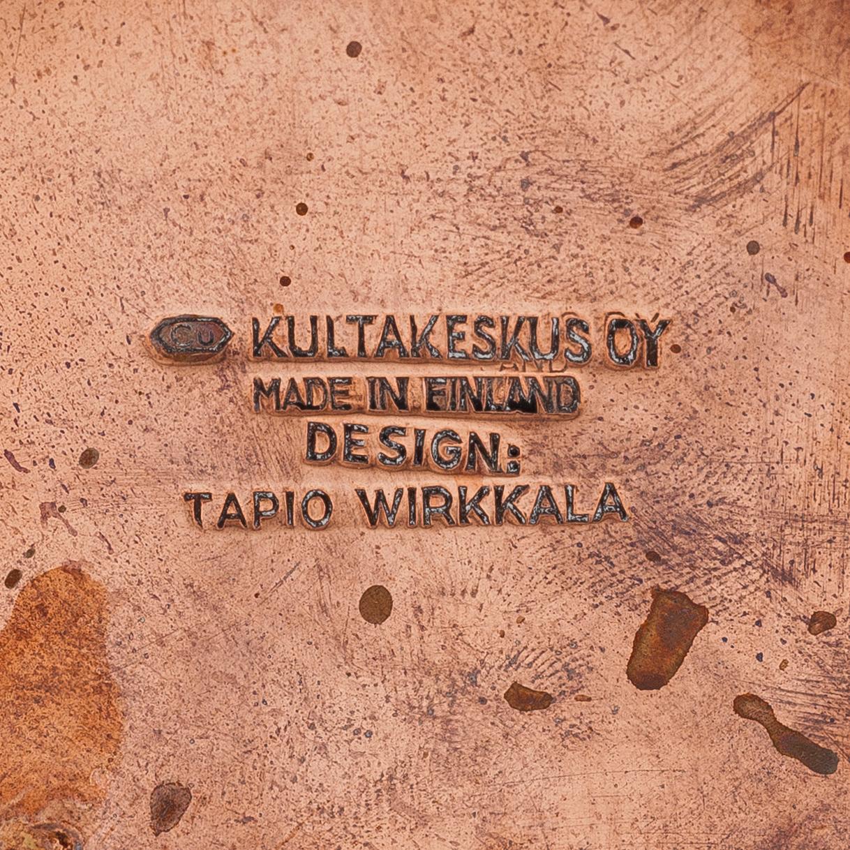 Tapio Wirkkala, a four-piece copper and teak coffee set, TW 164, Kultakeskus, Hämeenlinna, Finland. Design year 1961.
