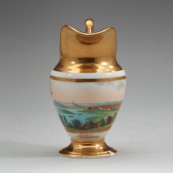 KAFFESERVIS, nio delar, porslin. Berlin, Empire, 1800-talets första hälft.