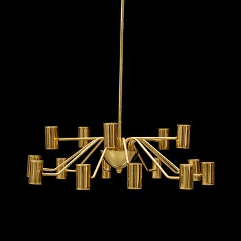 A brass ceiling light by Hans-Agne Jakobsson, T 372/15. Sticker.
