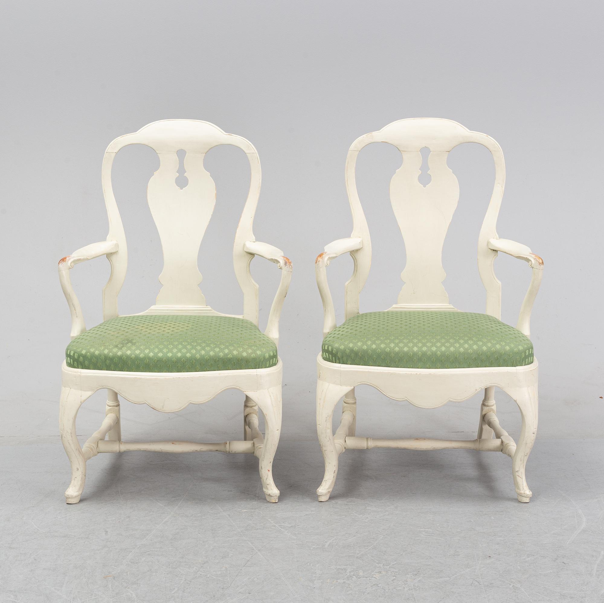 A pair of rococo armchairs, mid 18th Century.