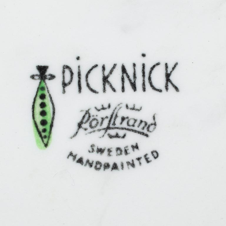 SERVISDELAR, 20 st, porslin, "Picknick", Marianne Westman, Rörstrand, 1956-1969.