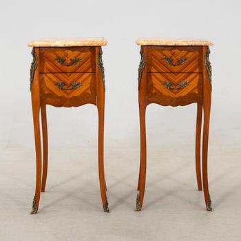 Side tables/Bedside tables, a pair in the Louis XV style, second half of the 20th century.