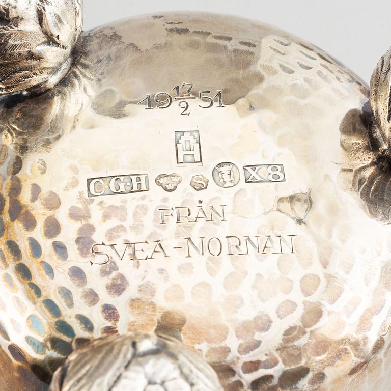 CG Hallberg, a baroque style silver beaker,  Stockholm 1948.