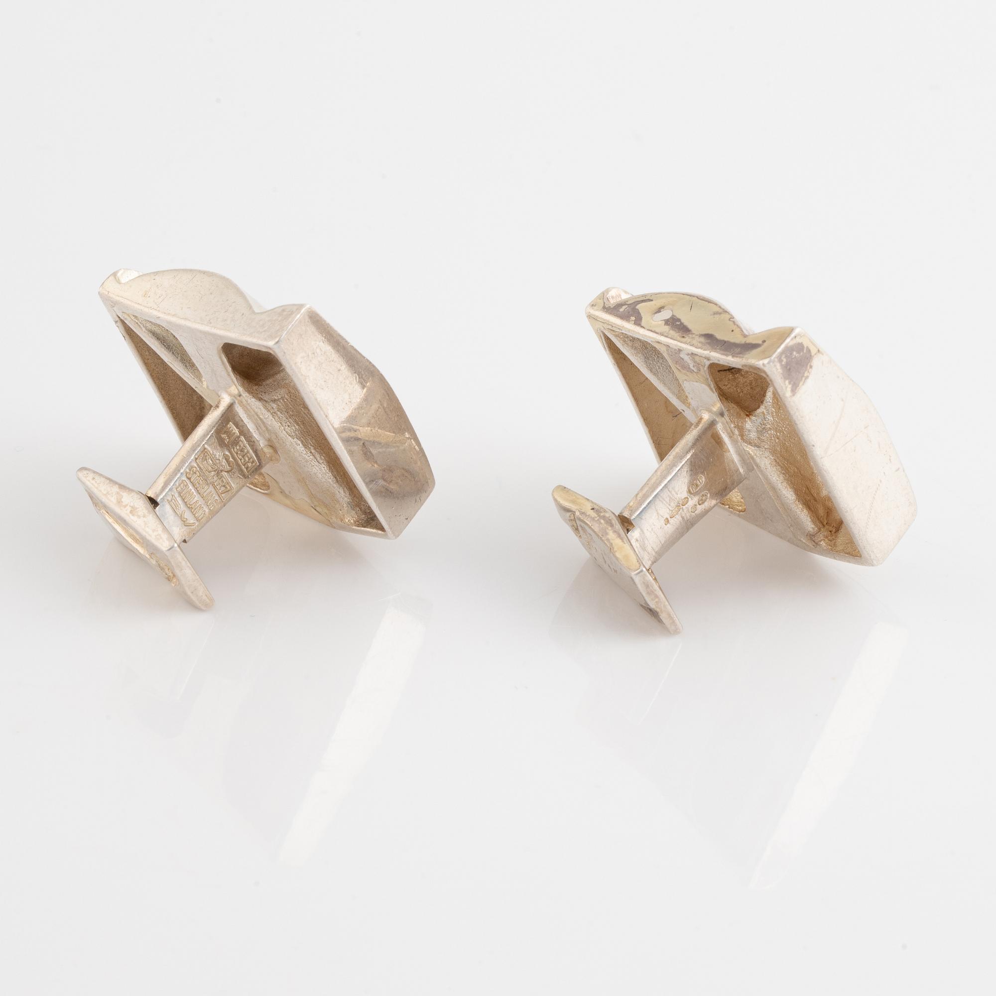 Björn Weckström, cuff links, sterling silver. Lapponia 1970-71.