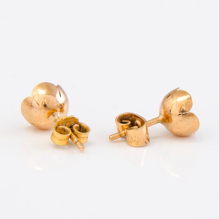 LIISA VITALI Kevät Ring and Earrings, 14k gold, N. Westerback, Helsinki 1970s.