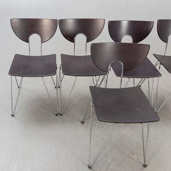 Walter Leeman, a set of five Mikado chairs for Kusch Co Germany 1979.