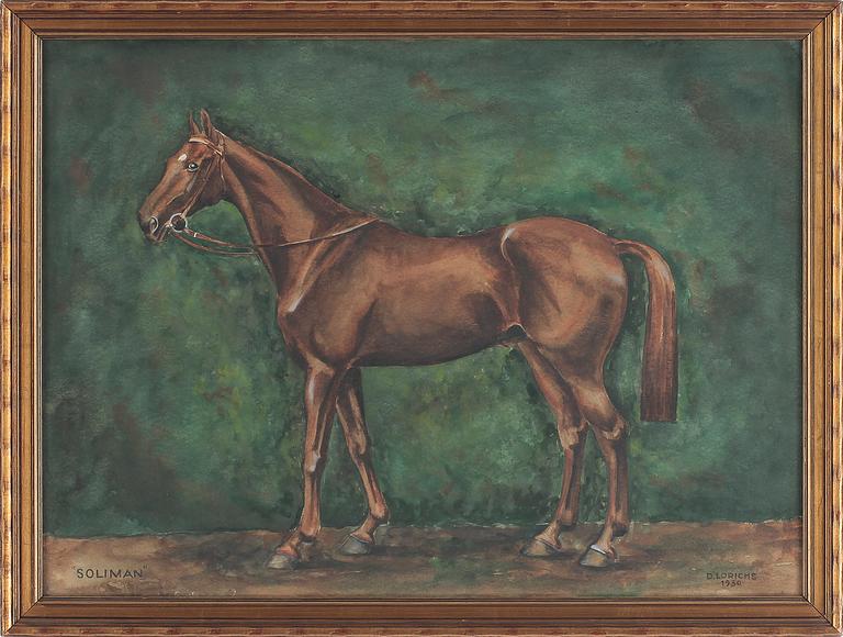 OKÄND KONSTNÄR, akvarell, bär signatur "D. Lorichs" daterad 1930.