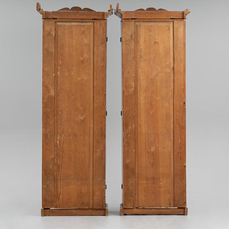 A pair of late Empire mahogany book cabinets, Stockholm, 1820/30's.