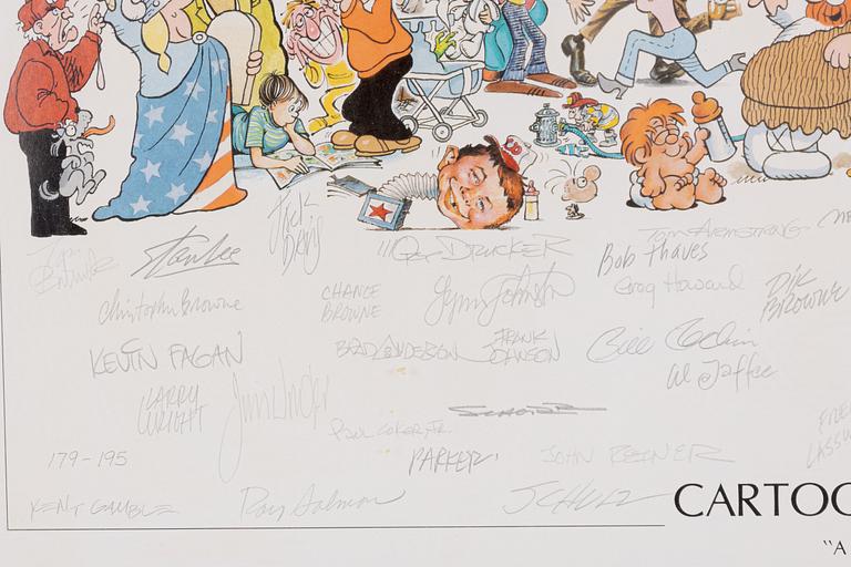 Signerad affisch, "Cartoonist Constitution-A Cartoon Celebration of America".