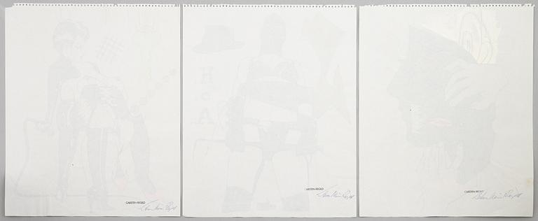 Carsten Regild, drawings, 3 pcs.