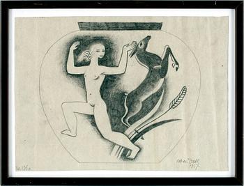 OSCAR DAHL, teckningar, 7 st. Sign, varav 5 dat 1937.
