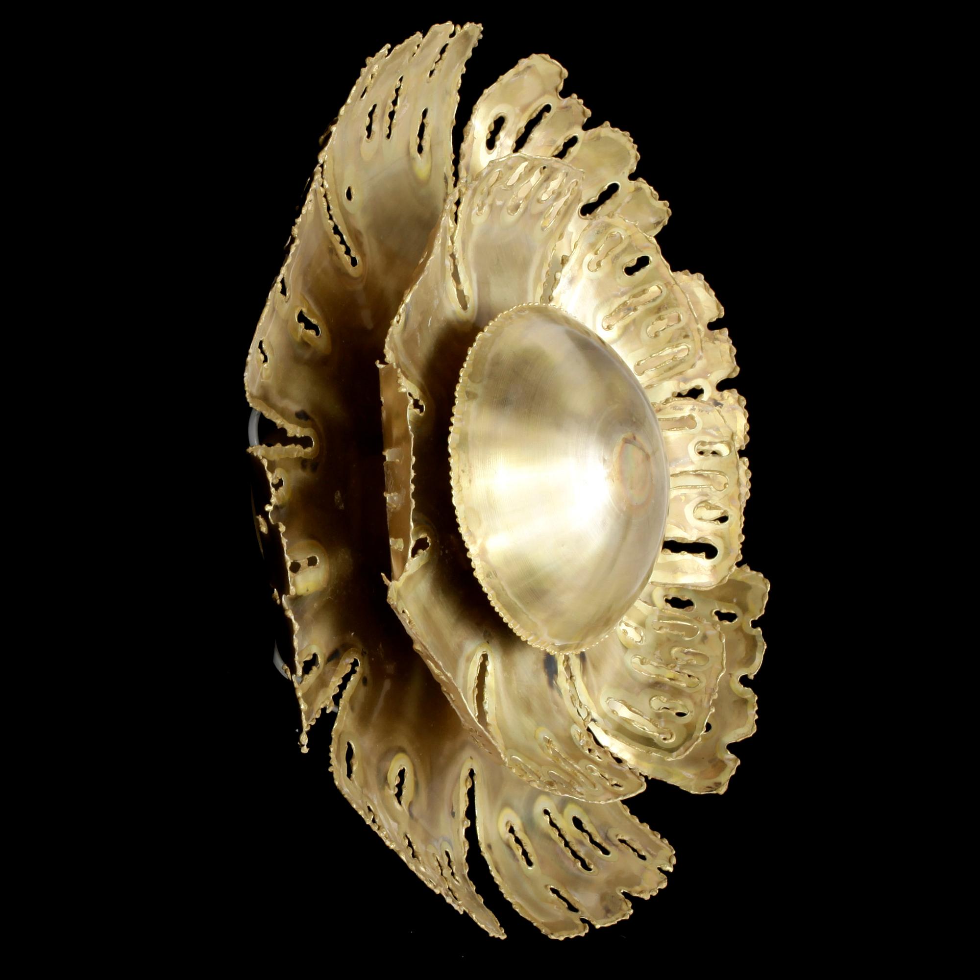 VÄGGLAMPA, mässing, Holm Sørensen & Co, Danmark, kring 1900-talets mitt.