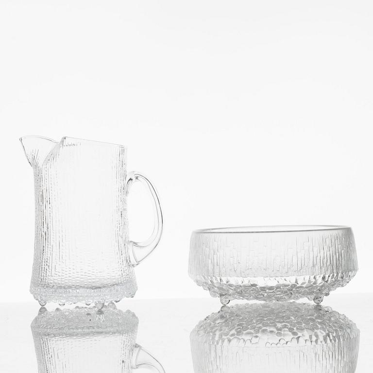 Tapio Wirkkala, service parts, glass, 60 pieces, "Ultima Thule", Iittala, second half of the 20th century.