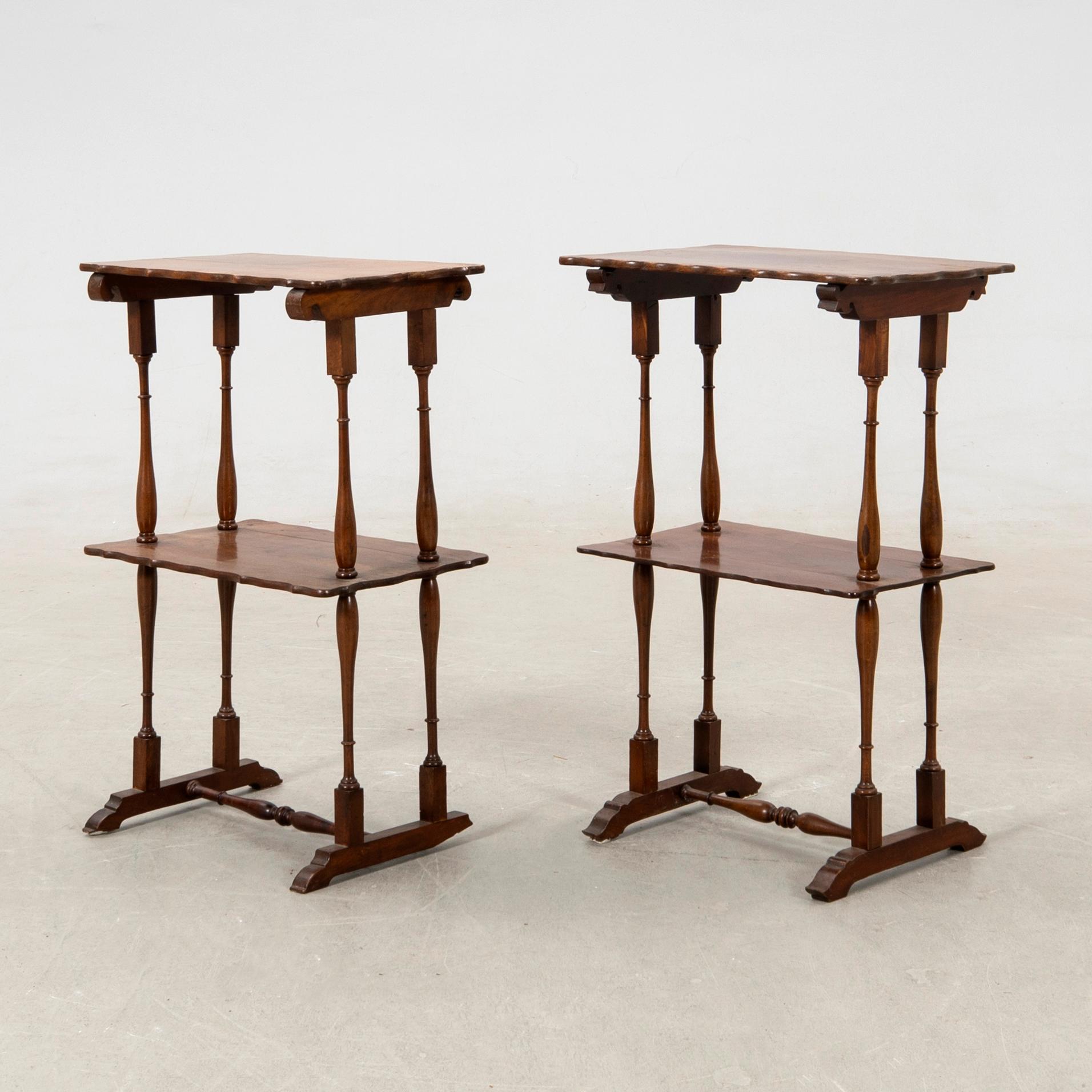 Side tables, 2 pcs, mid 19th century.