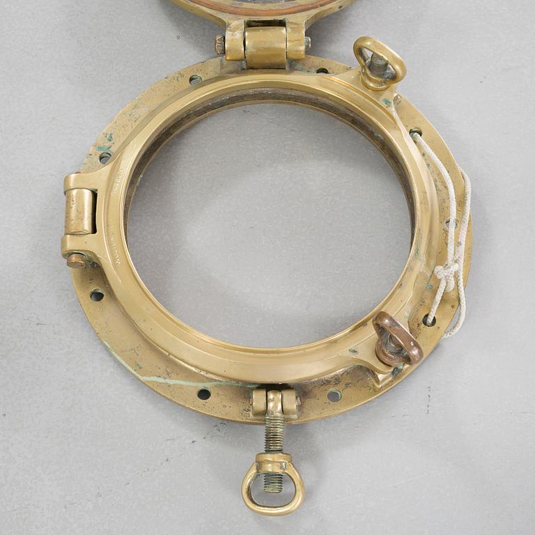 A brass ship hatch, 20th century.