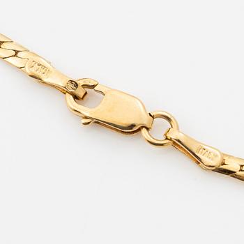 Bracelet, 18K gold with sapphires and small single-cut diamonds, Italy.