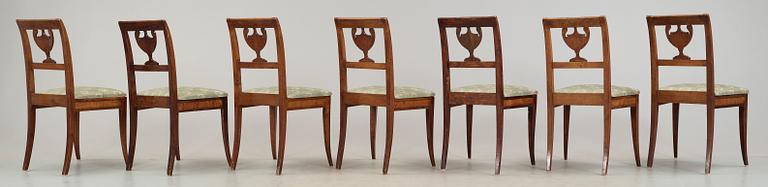 STOLAR, 7 stycken, empire, 1800-talets första hälft.