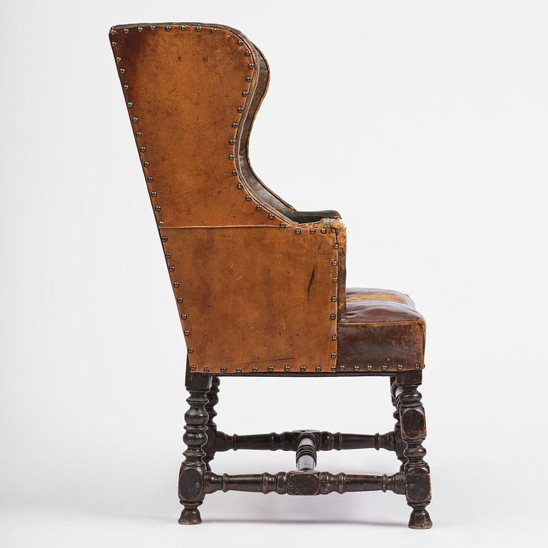 A Swedish baroque armchair, circa 1700.