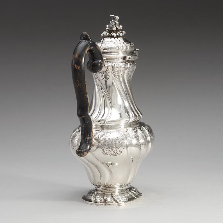 KAFFEKANNA, av Kilian Kelson, Stockholm 1750. Rokoko.