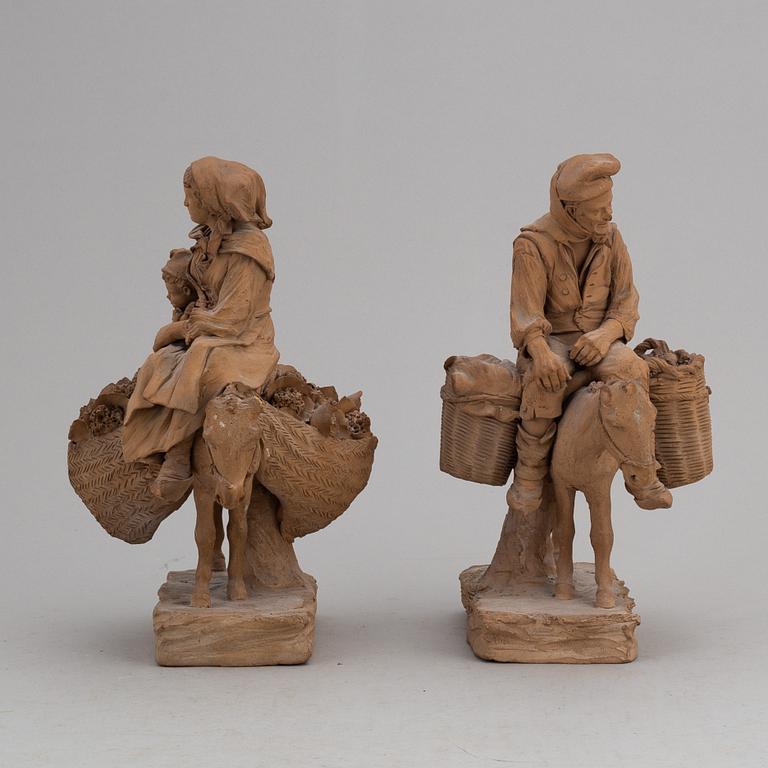 GIUSEPPE VACCARO CALTAGIRONE, two signed terracotta sculptures.