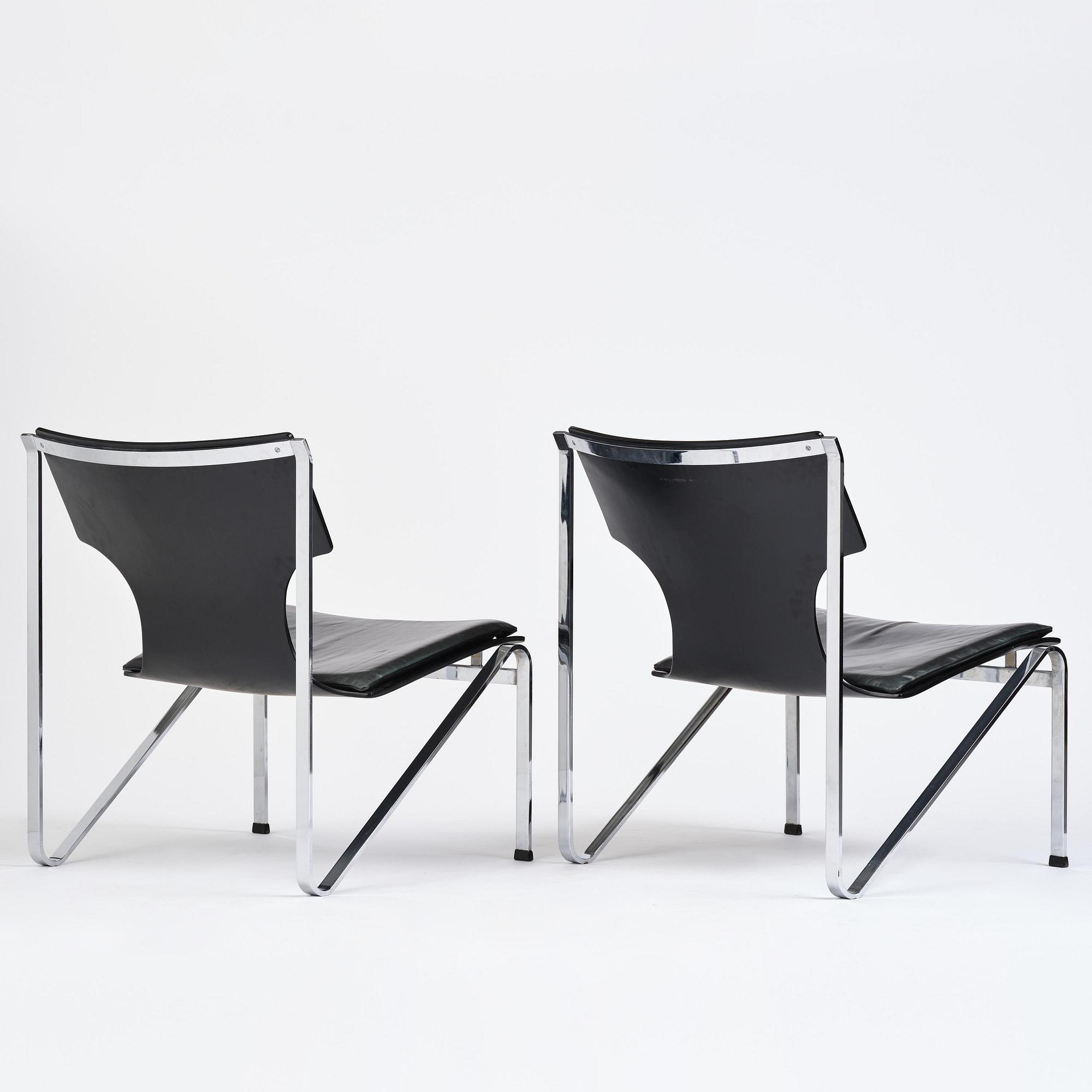 Sigurd Persson, a rare pair of armchairs, Åry Stålmöbler, Örsjö, 1960s.