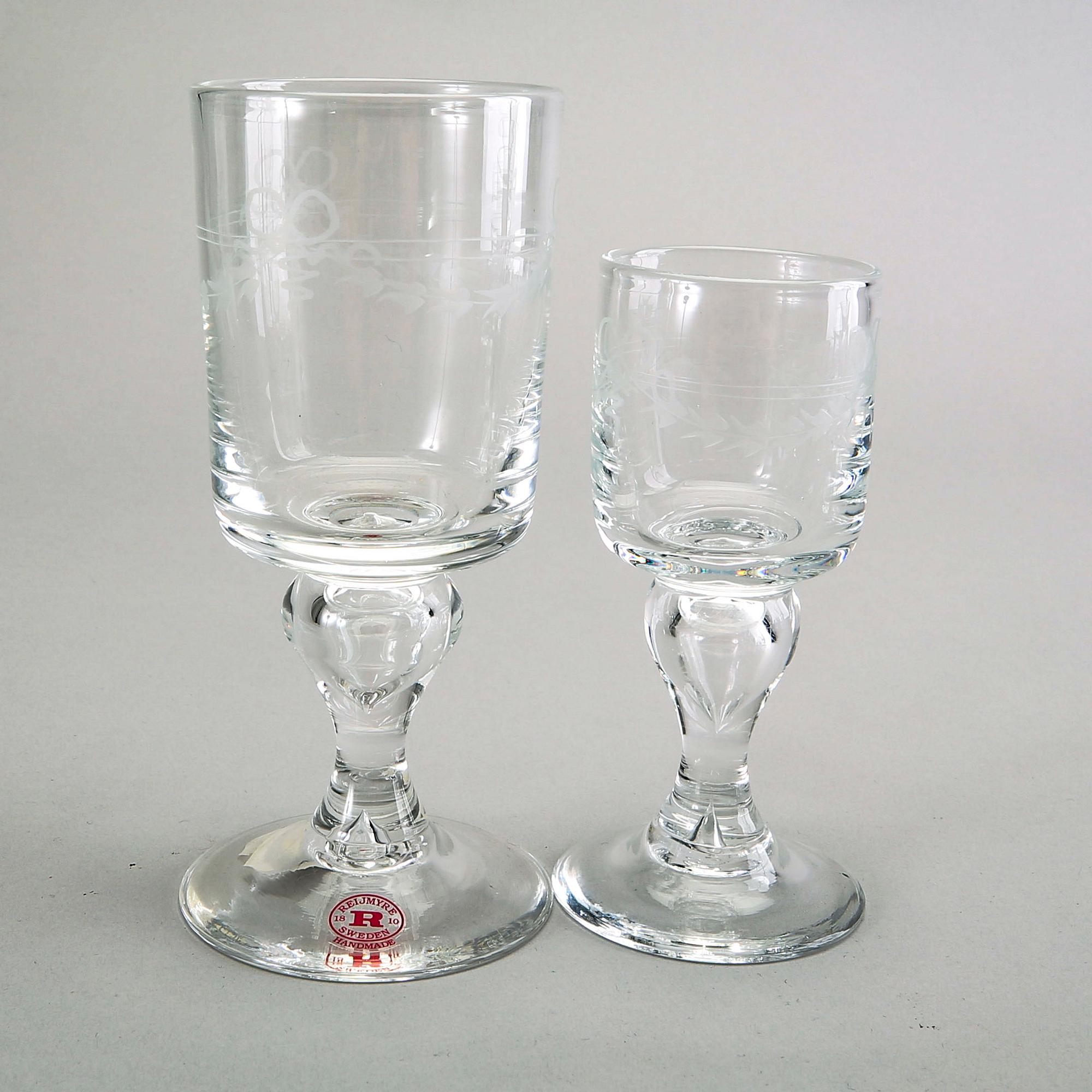 A 66 pcs "Antik" glass service from Reijmyre later part of the 20th century.