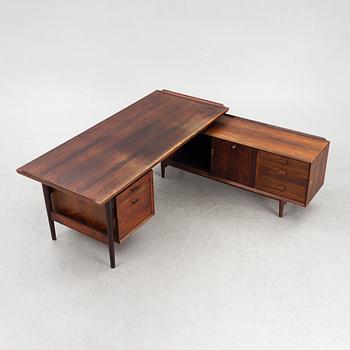 Arne Vodder, skrivbord med sideboard, Sibast Möbler, Danmark, 1960-tal.