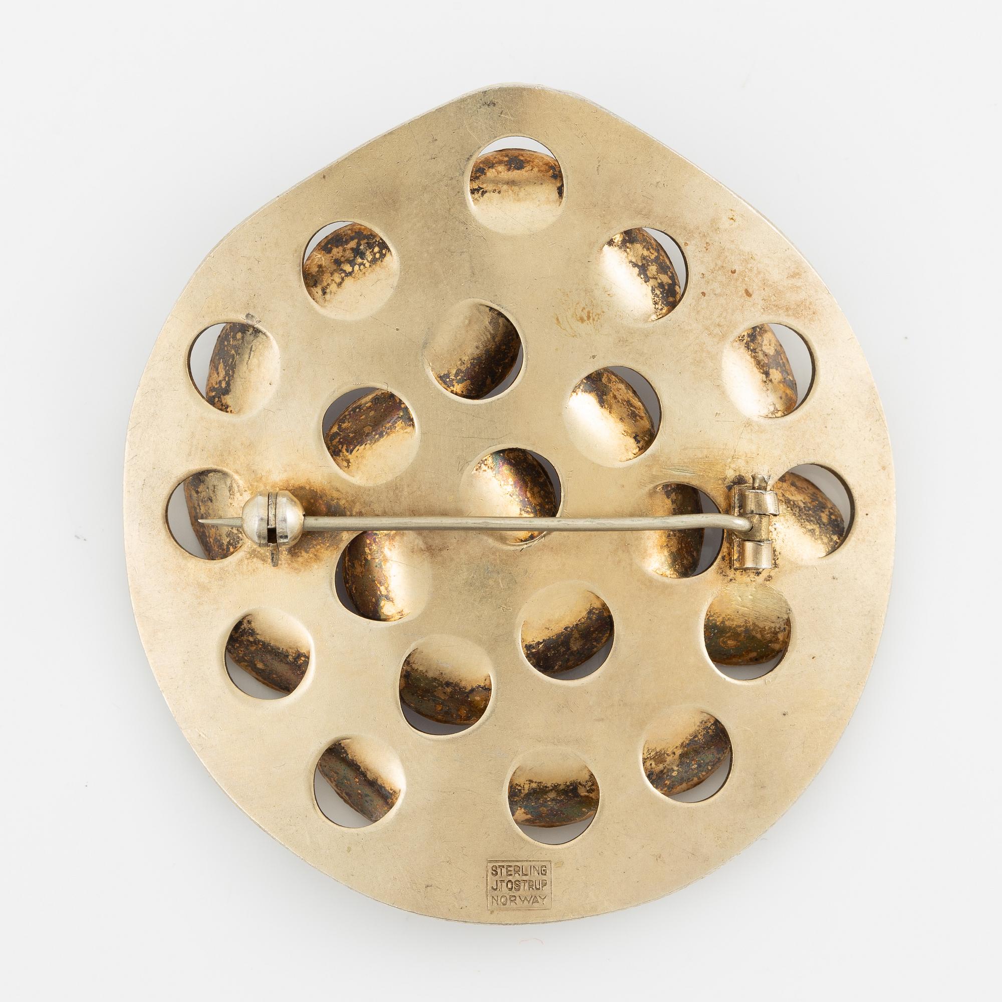 Grete Prytz-Kittelsen, brosch, sterlingsilver och emalj, Tostrup, Oslo.