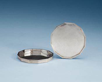 WIWEN NILSSON, coasters ett par, Lund 1971, sterling.