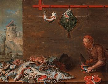 Pieter Angellis Tillskrivna, Marknadsscener efter Frans Snyders; ”Der Obstmarkt”, ”Der Gemüsemarkt”, ”Der Wildbrethändler”, ”Der Fischmarkt”.