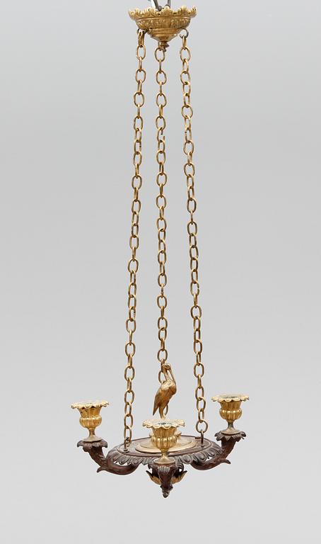 TAKAMPEL, brons, Louis XVI-stil, sent 1800-/tidigt 1900-tal. Diameter 25 cm.