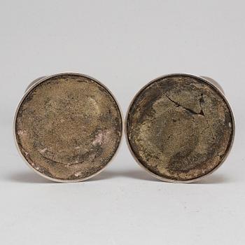 A pair of 20th century silver candlesticks, mark of Gustaf Jansson, CG Hallberg, Stockholm  1958.