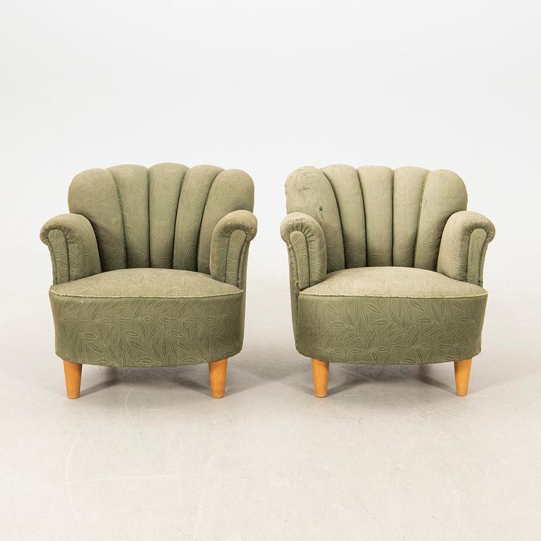 Armchairs a pair Swedish Modern 1940s.