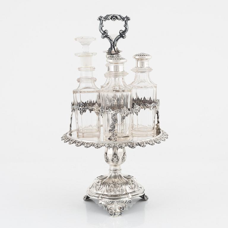 Gustaf Möllenborg, borssurtout, silver, nyrokoko, Stockholm, 1853.