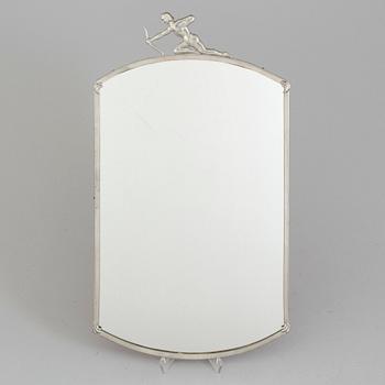 An 1920/30's pewter mirror.