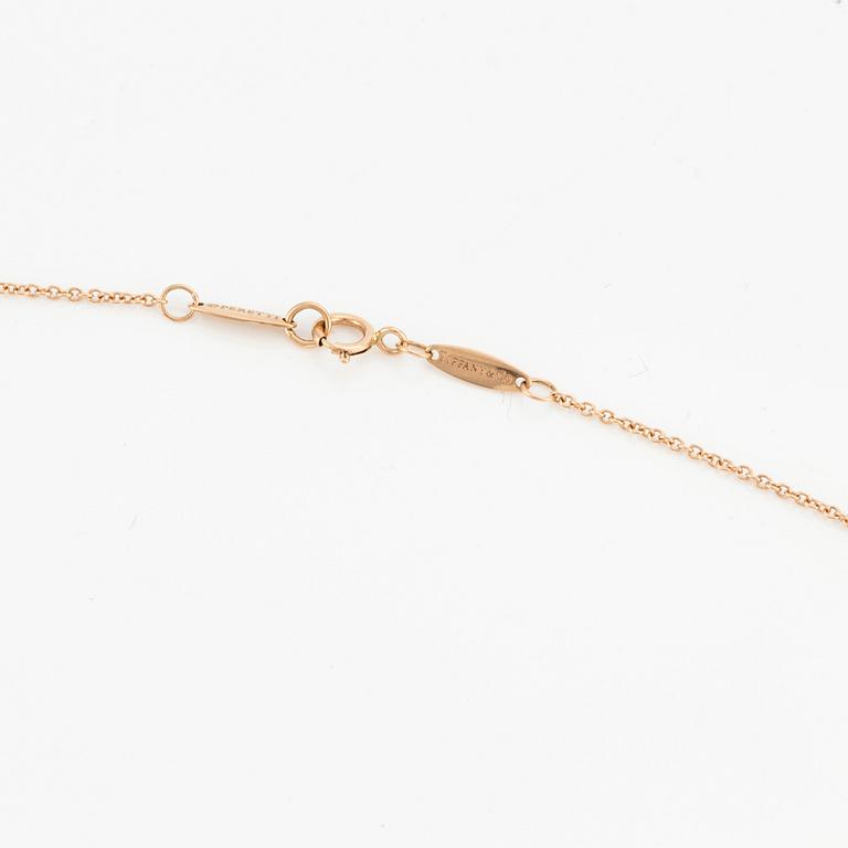 A Tiffany &Co necklace "Diamonds by the yard" design Elsa Peretti in 18K rose gold set with round brilliant-cut diamonds.