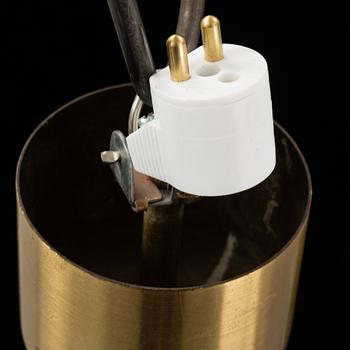 A 1960/70s glass and brass ceiling lamp.