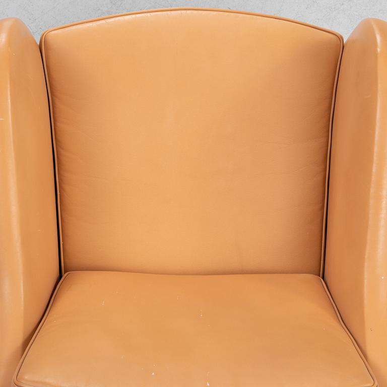 Kaare Klint & Edvard Kindt-Larsen, a leather easy chair 'Mix model 4396', Rud Rasmussen, Denmark, 1980's.