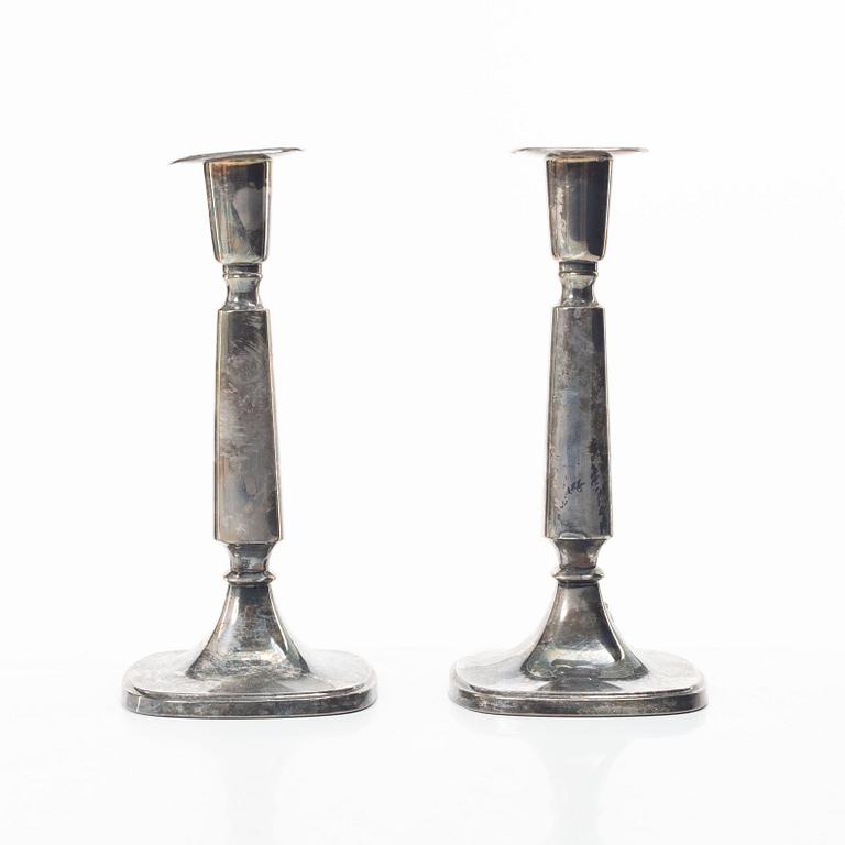 Three pairs of silver candlesticks, Ceson and CG Hallberg, second half of the 20th century.