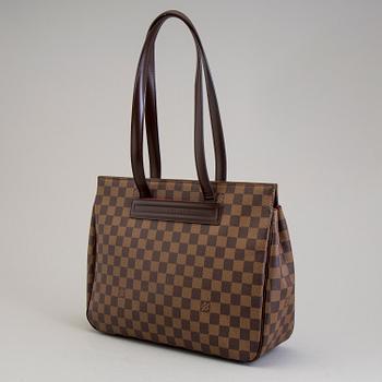LOUIS VUITTON DAMIER EBENE PARIOLI SHOULDER TOTE.