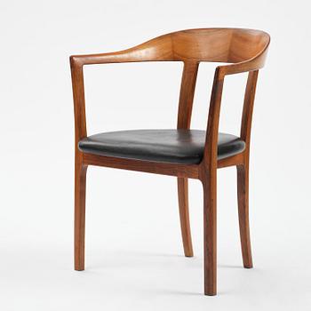 Ole Wanscher, a rosewood armchair, cabinetmaker A.J. Iversen, Denmark, 1950s-60s.